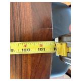 Beautiful Danish Rosewood Mid Century Modern Oval Dining Table & 8 Wood Chairs with Black Cushioned Seats and Backs