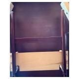 Beautiful Danish Rosewood Mid Century Modern Oval Dining Table & 8 Wood Chairs with Black Cushioned Seats and Backs