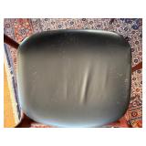 Beautiful Danish Rosewood Mid Century Modern Oval Dining Table & 8 Wood Chairs with Black Cushioned Seats and Backs