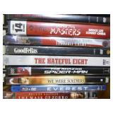 Collection of DVDs and VHS Tapes with Tower Cabinet