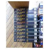 Collection of DVDs and VHS Tapes with Tower Cabinet