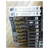 Collection of DVDs and VHS Tapes with Tower Cabinet