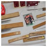 Box of Letter Openers and Coke S/P with Toothpick Holder