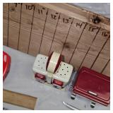 Box of Letter Openers and Coke S/P with Toothpick Holder