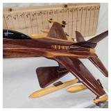 Wood Fighter Bomber Jet w/Stand