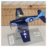 US Navy F6 Hellcat Jet with Stand-Die Cast