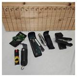 4 Multi Tool Knives and one pepper spray