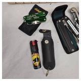 4 Multi Tool Knives and one pepper spray