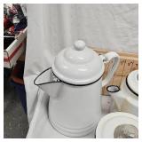 Lot of 4 Enamel Coffee Pots