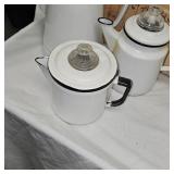 Lot of 4 Enamel Coffee Pots