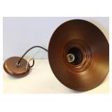 Rustic  Bronze Finish 1-Light Pendant Lamp With Flared Design. 12" Diameter