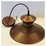 Rustic  Bronze Finish 1-Light Pendant Lamp With Flared Design. 12" Diameter