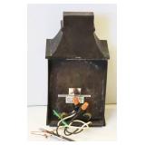 Traditional, Rustic Wall-Mounted Lantern With Distinct Rooftop Silhouette 10" Long X 5" Wide X 4" Deep