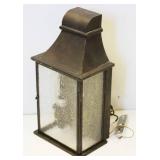 Traditional, Rustic Wall-Mounted Lantern With Distinct Rooftop Silhouette 10" Long X 5" Wide X 4" Deep