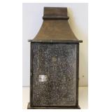 Traditional, Rustic Wall-Mounted Lantern With Distinct Rooftop Silhouette 10" Long X 5" Wide X 4" Deep