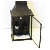 Traditional, Rustic Wall-Mounted Lantern With Distinct Rooftop Silhouette 10" Long X 5" Wide X 4" Deep