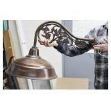 Oiled bronze Quorum outdoor wall sconce  28 Inch Long X 17 Inch Dome Diameter