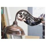 Oiled bronze Quorum outdoor wall sconce  28 Inch Long X 17 Inch Dome Diameter