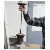 Rustic  Bronze Finish 1-Light Pendant Lamp With Flared Design. 12" Diameter