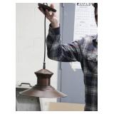 Rustic  Bronze Finish 1-Light Pendant Lamp With Flared Design. 12" Diameter