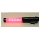 Bright LED Safety Traffic Baton Flashlight Stick With Self Whistle, Front Light & Magnetic Base. New In Box