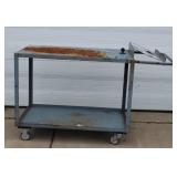 Metal Carts 42" L X 24" W X 35" H , 2 Shelves, Steel Construction Heavy Duty Casters