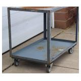 Metal Carts 42" L X 24" W X 35" H , 2 Shelves, Steel Construction Heavy Duty Casters