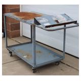 Metal Carts 42" L X 24" W X 35" H , 2 Shelves, Steel Construction Heavy Duty Casters