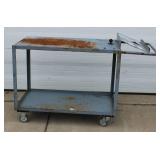 Metal Carts 42" L X 24" W X 35" H , 2 Shelves, Steel Construction Heavy Duty Casters