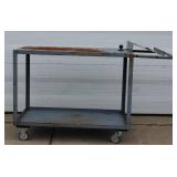 Metal Carts 42" L X 24" W X 35" H , 2 Shelves, Steel Construction Heavy Duty Casters