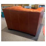 LL - Room & Board Leather Club Chair with Ottoman / Room and Board Lombardi Saddle Leather Club Chair and Ottoman