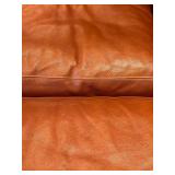 LL - Room & Board Leather Club Chair with Ottoman / Room and Board Lombardi Saddle Leather Club Chair and Ottoman