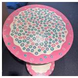 LL - Whimsical Painted Round Play Table Set with 2 Stools