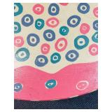 LL - Whimsical Painted Round Play Table Set with 2 Stools