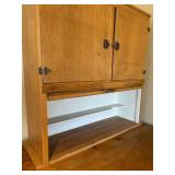 LL - Oak Wood Cabinet - Double-Door Top Cabinet w Tambour Base