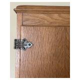 LL - Oak Wood Cabinet - Double-Door Top Cabinet w Tambour Base