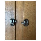 LL - Oak Wood Cabinet - Double-Door Top Cabinet w Tambour Base