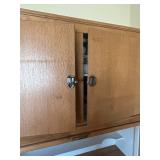 LL - Oak Wood Cabinet - Double-Door Top Cabinet w Tambour Base