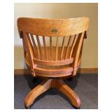LL - Oak Desk Chair - Reclines & Swivels