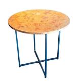 LL - Room & Board Classic Natural Steel End Table with Copper Top