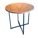 LL - Room & Board Classic Natural Steel End Table with Copper Top