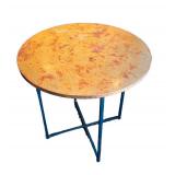 LL - Room & Board Classic Natural Steel End Table with Copper Top