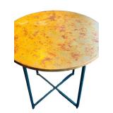 LL - Room & Board Classic Natural Steel End Table with Copper Top