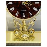 LL - Seiko Quartz Mantel Clock - Gold Tone Arch Case