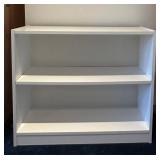 UL - White 3-Shelf Bookcase with Adjustable Shelves