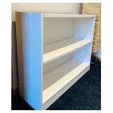 UL - White 3-Shelf Bookcase with Adjustable Shelves