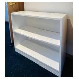 UL - White 3-Shelf Bookcase with Adjustable Shelves