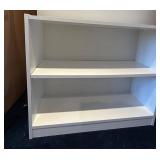 UL - White 3-Shelf Bookcase with Adjustable Shelves