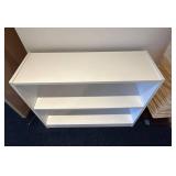 UL - White 3-Shelf Bookcase with Adjustable Shelves