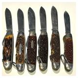 LL - Camillus Jigged-Bone Pocket Knives (Lot of 6) - 3.5 in Closed